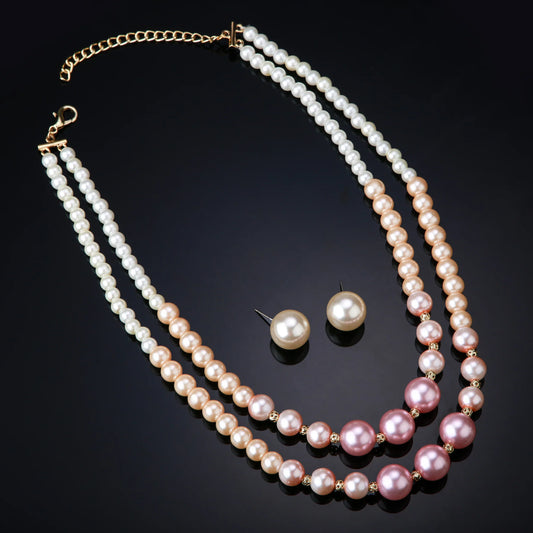 Multi colour shell pearls necklace